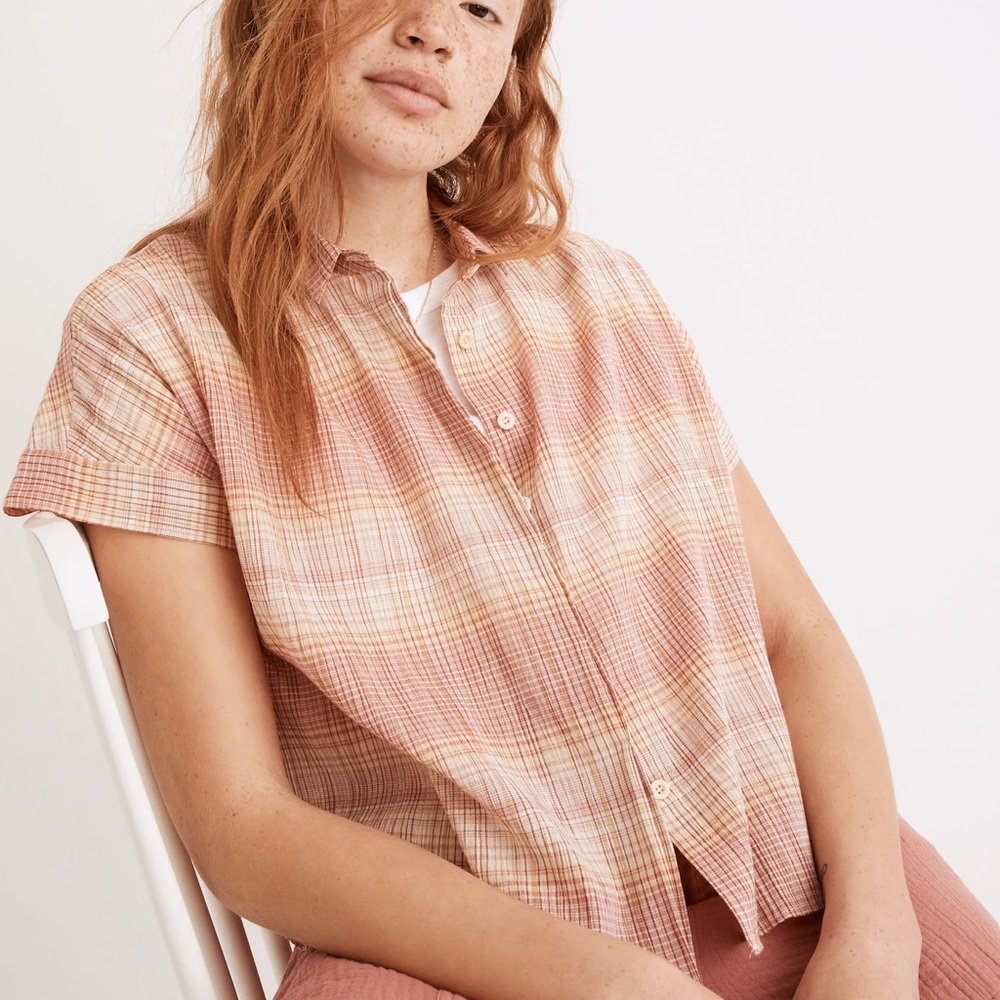 Madewell Hilltop Shirt Plaid Button-Up Women's Top